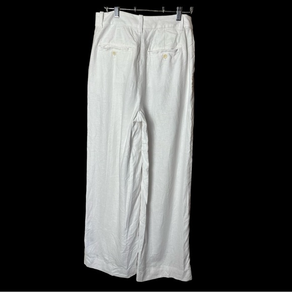 Madewell The Tall Harlow Wide Leg Pants 100% Linen White size 00T NWT - Picture 7 of 13